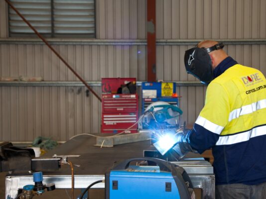 Mechanical Worker welding and fabricating